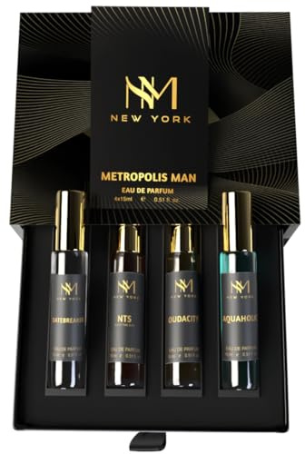 Nourish Mantra NM New York Metropolis Luxury Perfume Set Of 4 | birthday gift for friend | Perfume For Men long lasting smell | 15 ml Each