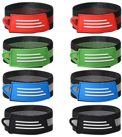 Lerpwige Lot de 8 bracelets de cheville, de cheville, de pantalon et de pantalon - Pour l'extérieur, le cyclisme, le jogging, le camping