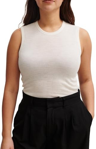 DILLING Damen Tanktop aus 100% Bio-Merinowolle – Glattstrick, Mulesingfrei & Temperaturausgleichend – Elegantes Unterhemd mit Hohem Ausschnitt