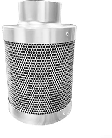 CWOQOCW Carbon Filters 100MM Stainless Steel Carbon Filters Activated Carbon Filter for Inline Fan Odour Control, Air Washer(100mmX 250mm)