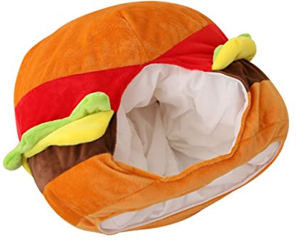 VALICLUD 1stück Plüsch Burger Hut Karneval Party Dekoration Cosplay Accessoire Für Erwachsene Und Fotorequisiten Für Mottopartys Und Festlichkeiten
