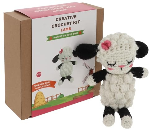 Shudehill Giftware Creative Crochet Kit for Adults – DIY Lamb Craft Set, Perfect for Beginners, Includes All Materials & Instructions for a Fun, Easy Crochet Project