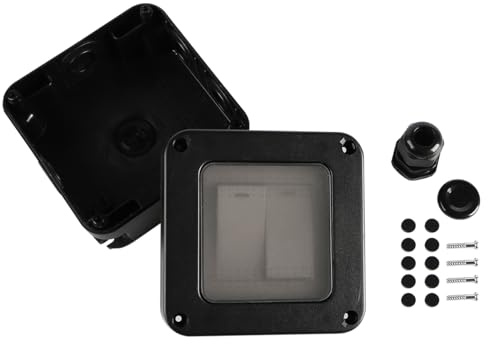 VOANZO Interruptor de luz Resistente a la Intemperie, Interruptor Doble Impermeable IP66 con película de Silicona Impermeable para Exteriores, jardín y balcón