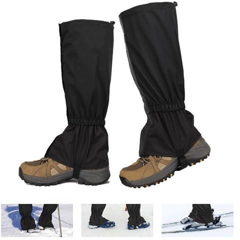 mohito réglables guêtres Respirantes,Guêtres de Randonnée Imperméables,guetre randonnée,Chaussures et Pantalons de Protection pour Enfants pour la randonnée, Le Ski et l'alpinisme en Plein air