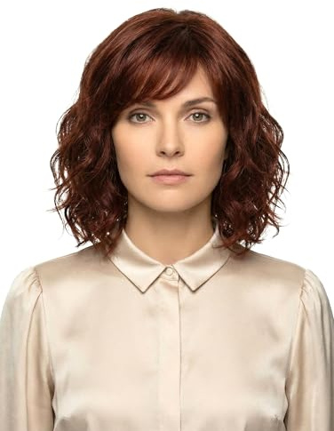 Perücke Capri - Charmanter Lockenbob mit Pony, gestuft und handgeknüpft für einen natürlichen Look