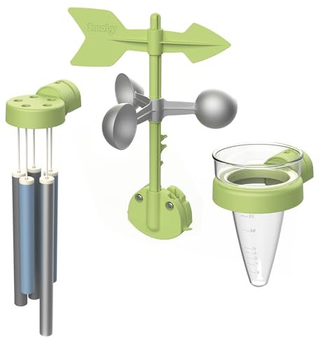 Smoby - Kit Meteo - Carillon, Girouette Anémomètre et Pluviomètre - A Partir de 2 Ans - Fabrication Française