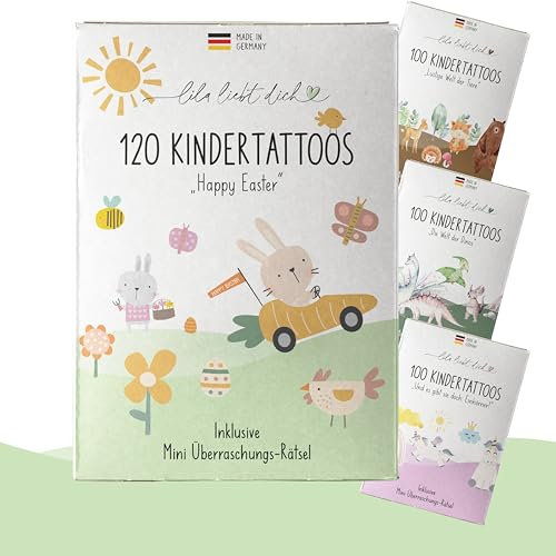 lila liebt dich® 120 angesagte Tattoo Kinder Ostern // Kindertattoos hautfreundlich & dermatologisch getestet // Ostergeschenke Kinder