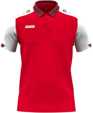 JAKO Unisex Poloshirt Dynamic, rot/weiß/dunkelrot, L