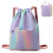 RisePlus Sac à Dos Cordon Grand Imperméable ， Sac de Sport Femme/Homme Multifonction pour Piscine, Gym, Shopping, Voyage ， Sac à Dos Léger Pliable avec Poches Multiples ， 43x32x16cm