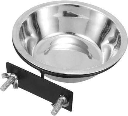 VANZACK Katzennapf erzogen Haustiernapf Wasser Fütterung erhöhte Schale Edelstahlnapf Haustierfutterbehälter Hundeschüssel praktischer Kätzchennapf Hundenapf für den Haushalt Eisen Silver