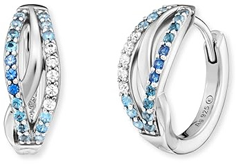 Engelsrufer Creolen Infinity Ocean für Damen aus 925er Sterlingsilber rhodiniert, mit Zirkonia verziert - Multicolor – Ø 16 mm
