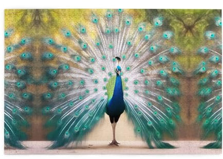 Holzpuzzle 1000 Teile WZYWHJ Pfau gedruckt für Erwachsene und Kinder, perfekt für Familienspaß, Stressabbau