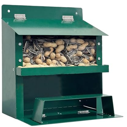 Futterbox Wildtiere - Metallhaus Tafel, nachhaltiger Futterhalter im Freien für Vögel und kleine Kreaturen | Wetterfeste Futterstation