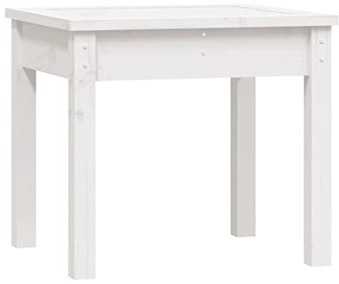 Homvdxl 50 x 44 cm kleine Gartenbank, Einzelholzstuhl, Outdoor-Möbel, Freizeitsitz, Terrassenstuhl für Eingang, Veranda & Hinterhof, Weiß