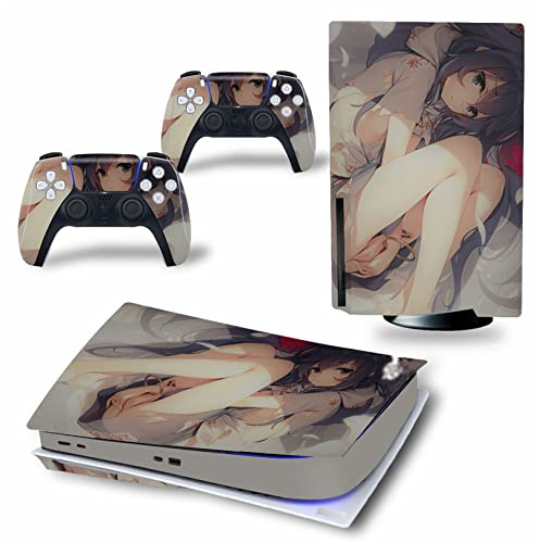 Protecteur Skin Pour PS5 Disc Edition & Digital Edition Console Et Manette Vinyl Cover Skins Wraps Scratch Resistant, Compatible Avec Pour PS5 184061 Sans Bulles Ni Résidus(Disc Version)