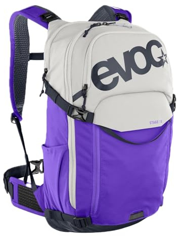 EVOC STAGE 18, Backpack (verstellbare Schultergurte durch BRACE LINK, AIR FLOW CONTACT SYSTEM, inkl. Trinkblasenfach, Werkzeugfach und Komprimierungsgurte, One Size)