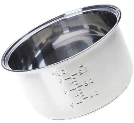 Oxxggkao Stainless Steel Rice Cooker Insert Pots with Even Heating Base High Temperature Resistance Replacement Inner Bowl Nonstick Rice Cooker Replacement Bowl