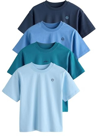 NEXT Jungen T-Shirt mit Grafik und kurzen Ärmeln, 4er-Pack