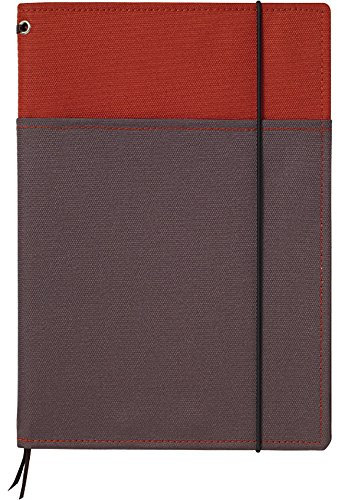 Kokuyo Systemic Refillable Notebook Cover - A5 (5.8 X 8.3) - Normal Rule - 24 Lines X 40 Sheets - Red / Gray by Kokuyo
