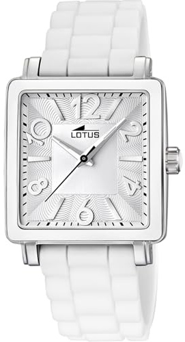 LOTUS Reloj Mujer Analógico de Caucho Blanco | Movimiento de Cuarzo, Relojes Mujer, Cristal Mineral de Alta Resistencia, Resistente al Agua 5 ATM, Special Prices 15741/1