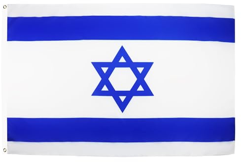 AZ FLAG - Drapeau Israël - 250x150 cm - Grand Drapeau Israélien 100% Polyester Avec Oeillets Métalliques Intégrés - Pavillon 300 g
