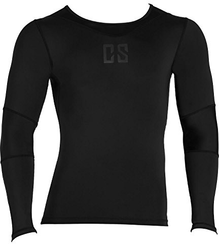 CAPITAL SPORTS Beforce Kompressionsshirt Herren Oberteil Funktionsunterwäsche Langarm Shirt für Männer (Size S,M,L,XL, Kompressions- und Laufunterwäsche, trägt Feuchtigkeit nach außen) schwarz