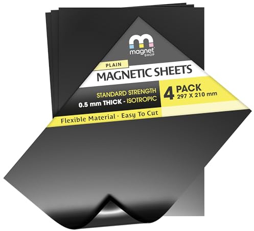 4 x A4 Flexibel Uni magnetisch Blätter 0.5mm für Spellbinder Aufbewahrung/Schneiden/Basteln/Kunst Junior Platzierung Mat (Dies ist nicht selbstklebend)