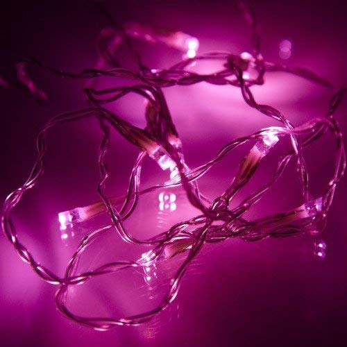 eBuzz Battery Operated Fairy Lights with 20 Pink LEDs (Pink)