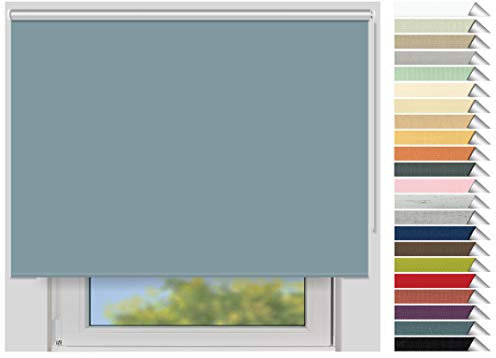 EFIXS Thermorollo Maxi - 32 mm Welle - Breiten: 60-240 cm - Höhen bis 240 cm - Hier: 240 cm x 190 cm (Stoffbreite x Höhe) - graublau (3017) - Hitzeschutzrollo - Verdunklungsrollo