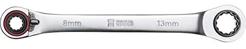 WGB Motorradwerkzeug, Motorradtool 4in1 Doppelring-Ratschenschlüssel SW8/10/12/13mm 165mm, Unisex, Multipurpose, Ganzjährig, silber