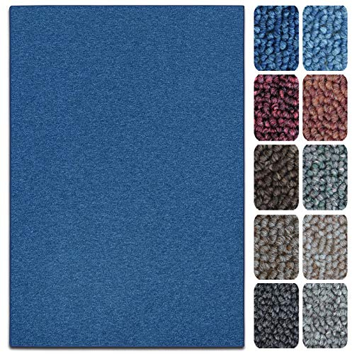 casa pura Teppich London | viele Größen | pflegeleichter Flacher Schlingenflor | Flurteppich, Wohnzimmerteppich, Küchenteppich, Schlafzimmerteppich (Dunkelblau - 200x300 cm)