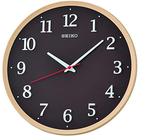 Seiko Plastic Wall Clock (31 cm x 31 cm x 4.3 cm, Light Brown)