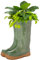 Dibor Large Green Ceramic Single Wellington Boot Shaped Plant Pot Spring Summer Wedding Anniversary Gardening Gift (BR03)
