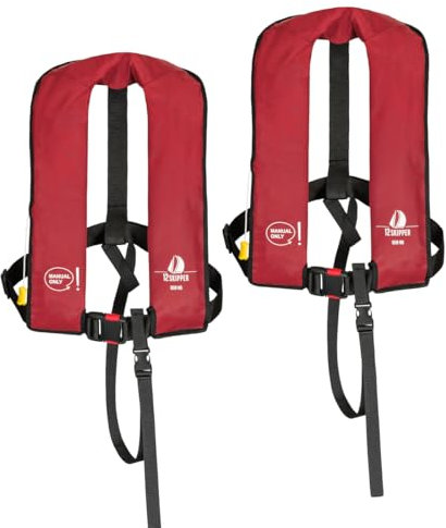 12skipper 2er-Set Rettungsweste 165N ISO mit manueller Auslösung, rot