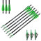 AMEYXGS 6pcs Armbrustbolzen Mixed Carbon Armbrust Pfeile 16 17 18 20 22 für Armbrust Jagd und Bogenschießen Praxis (Grün, 16)