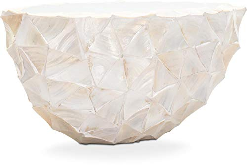 fleur ami Muschel Pflanzgefäß oval, 60 x 26 x 30 cm, Perlmutt weiß