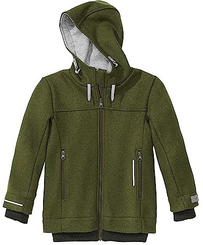 Disana OUTDOOR-JACKE, 100% Bio-Merinowolle GOTS, IVN Best – Futter: 100% Bio-Baumwolle | komplett gefüttert | Kleinkind Kind Jugendliche Unisex | Made in Germany | Oliv Gr. 98-104