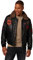 LEDERJACKE Scott –Herren Fliegerjacke mit Fellkragen (Lammfell)- Premium Lamm Leder (Echtleder) (as3, alpha, 3x_l, regular, regular, Schwarz)