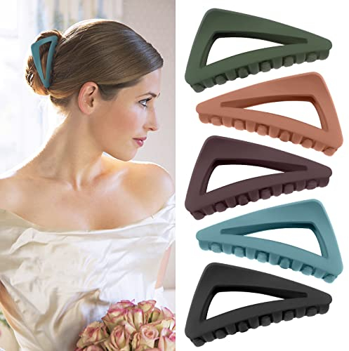 Große Haarklammer 5Pcs Kunststoff Dicke Haare Clips Rutschfeste Haarspangen Klaue Clips Damen Haargreifer für Frauen und Mädchen Dickes Langes Haar