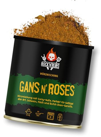 ROCK'N'RUBS® - Gans N'Roses | Gewürzmischung mit Curry-Note | Gewürzdose, 140 g