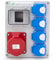 ELS Elektrotechnika Steckdosenverteiler Baustromverteiler Wandverteiler Leer Leergehäuse Schuko Steckdosen 4x230V und 1 x CEE 32A zur Nachrüstung mit modularen Geräten, Verkabelt, für Innen und Außen