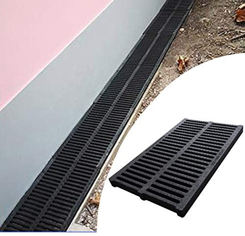 IBOWZ Griglia Scolo Acqua Piovana Canale di drenaggio,Scarico a Pavimento,Anti-intasamento Antiscivolo Impermeabile può sopportare 50 kg di Scarico da Giardino all'aperto