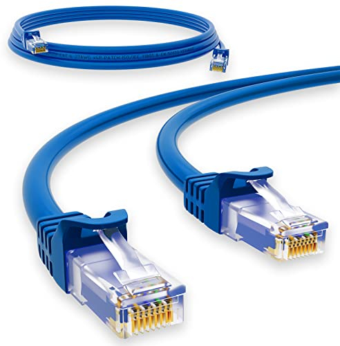 HB-DIGITAL 0,5m Patchkabel RJ45 LAN CAT 6 Ethernetkabel Netzwerkkabel bis zu 1 Gbit/s CAT 6 Kupfer Profi U/UTP DSL für Patchpanel Switch Router Modem - Blau
