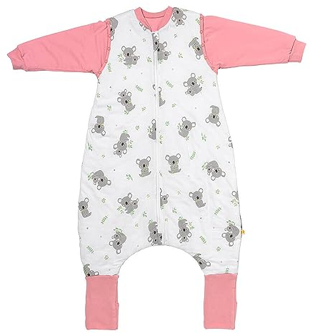 schlummersack Baby Schlafsack mit Füßen ganzjährig 2.5 Tog 80 cm Koala | Schlafsack mit Beinen und verlängerten Bündchen für eine Körpergröße von 80-90cm | Ganzjahres Schlafsack Baby mit Arm