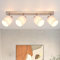 Glitzerlife Deckenstrahler 4 Flammig Deckenlampe Wohnzimmer - Deckenspot Modern E14 Silber Schwenkbar 350° MAX.25W küchenlampe Stoffschirm für Schlafzimmer Küche Flur(ohne Leuchtmittel)