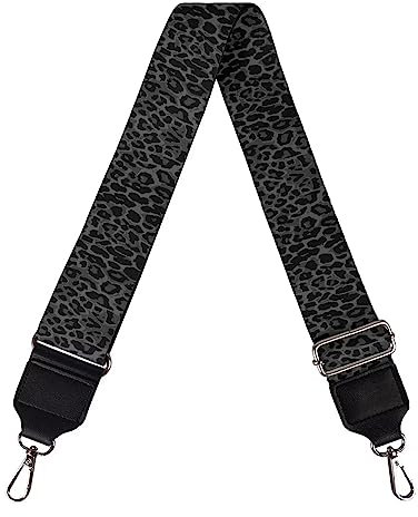 Xoenoiee Leopard Black Print Purse Straps for Handbags Replacement Wide Shoulder Strap Adjustable Strap for Crossbody Bag,1 Pack