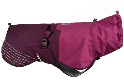 Non-stop dogwear Fjord Raincoat, wasserdichter Regenmantel für Hunde, verstellbar und atmungsaktiv mit Reflektstreifen, Leinenöffnungen und Beinschlaufen, Lila für große Hunde (Lila, 70)