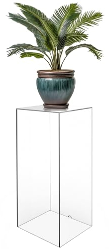 StarK Dekosäule aus klarem Arcylglass, Blumenständer (L = 30x30x90cm Hoch) Blumensäule,Pflanzenständer [belastbar bis 30kg]