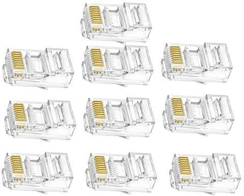 BESTonZON 100pièces Connecteurs Crimp Plaqués or Pour Câble Réseau Ethernet Pour Et Haute Performance