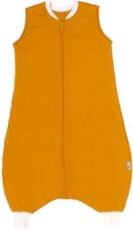 schlummersack Baby Schlafsack mit Füßen Sommer 1 Tog 60 cm dünn Safran | Schlafsack mit Beinen für eine Körpergröße von 60-70cm | Schlafsack Baby Sommer Frühling